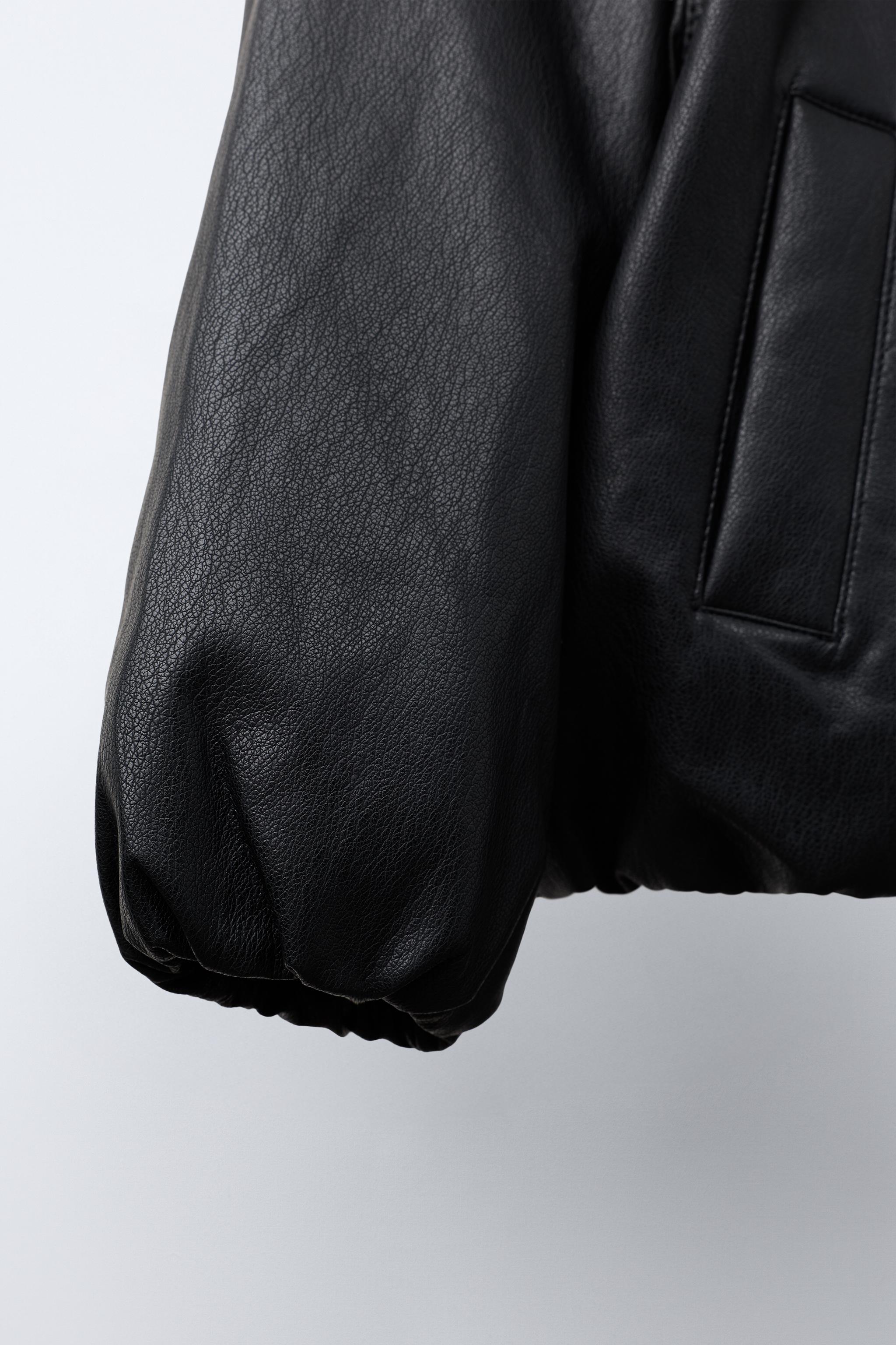 FAUX LEATHER BOMBER JACKET